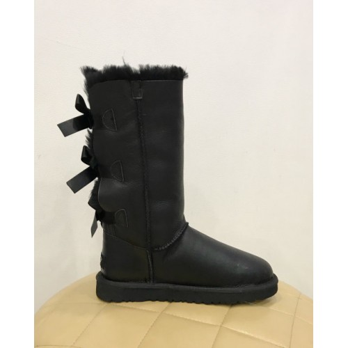 UGG Bailey Bow Tall Leather Black